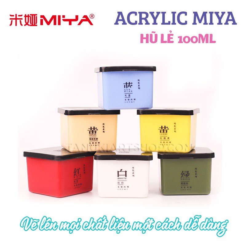 Acrylic Miya hũ lẻ 100ml (tông xanh)