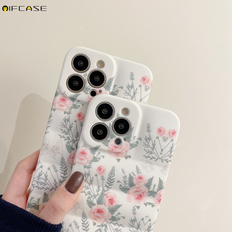 Ốp Điện Thoại Silicon Mềm Họa Tiết Hoa Trắng Đơn Giản Cho iPhone 13 12 11 Pro Max XS Max XR X 7 8 Plus