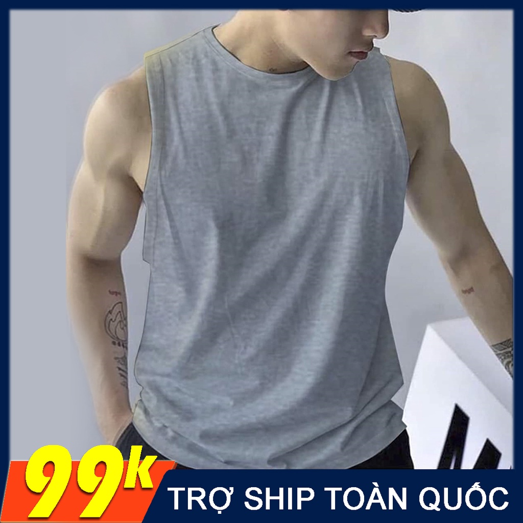 Áo thun ba lỗ nam tanktop chuẩn gym mặc nhà dạo phố - Áo thun trơn nhiều màu - Thun cotton thoáng mát