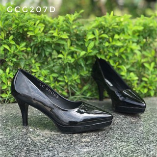 Giày Cao Gót Màu Đen Bóng - Đúp Đế Cao 7cm