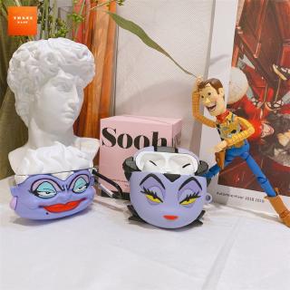 Vỏ silicone hình Maleficent Phù thủy Bạch tuộc đen cho hộp tai nghe không dây kết nối Bluetooth Airpods 1/2