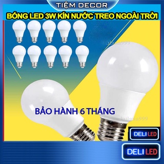 Bóng Đèn Led 3W Búp Tròn Kín Nước - BÁnh Sáng Vàng Tiết Kiệm Điện Năng độ bền cao Bảo hành 6 Tháng