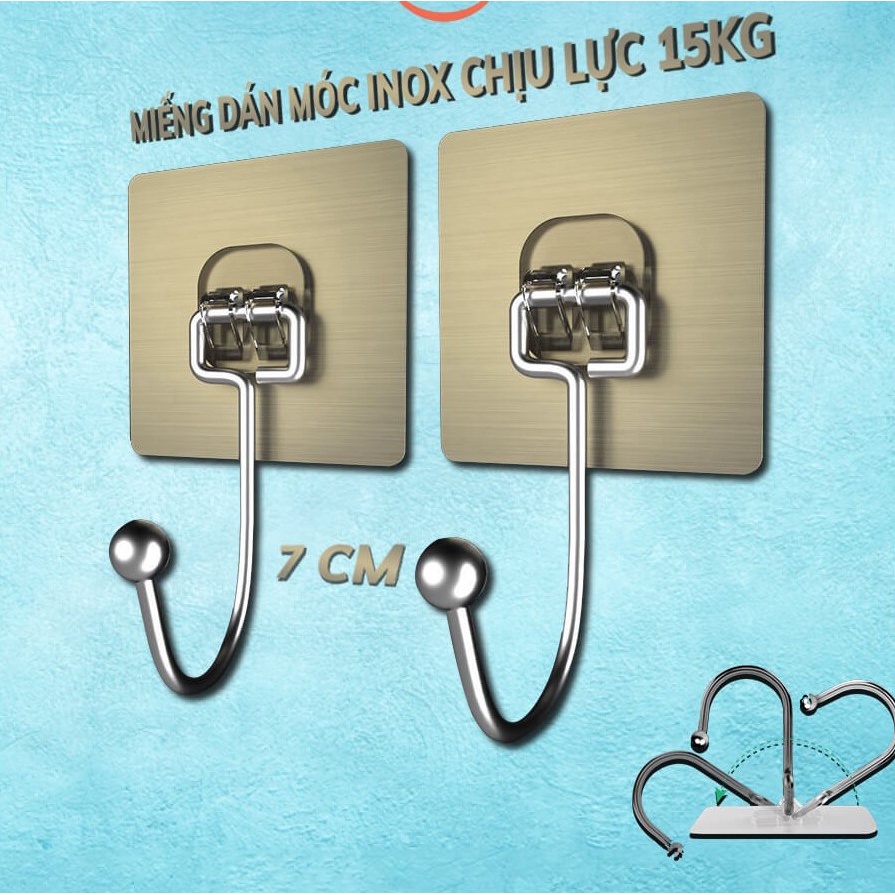 Móc Inox Dán Tường Chịu Lực 15KG Hamart Móc Treo Đồ Nặng Dán Tường Chất Lượng Cao