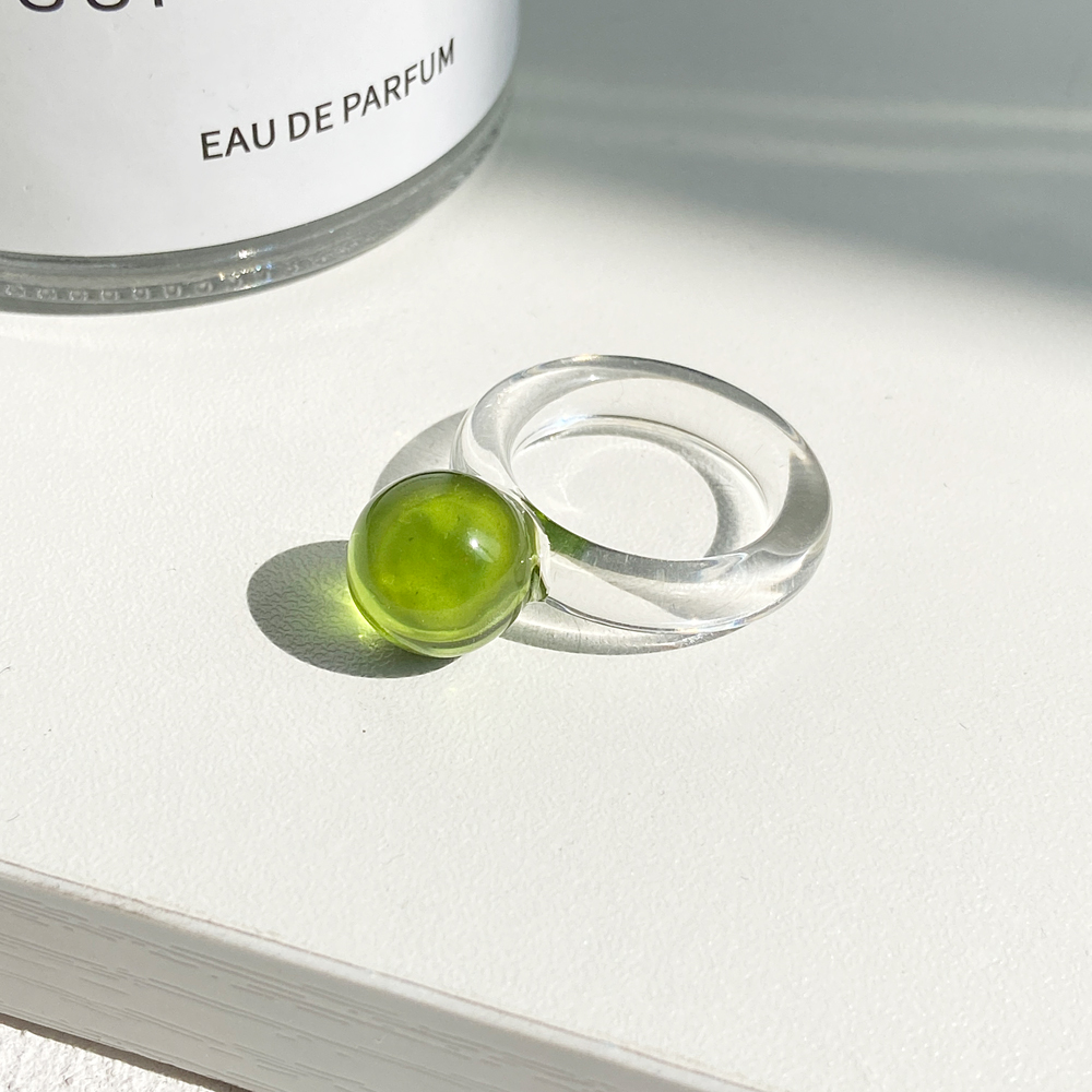 Nhẫn AY trong suốt màu kẹo thời trang Hàn Quốc thanh lịch cho nữ