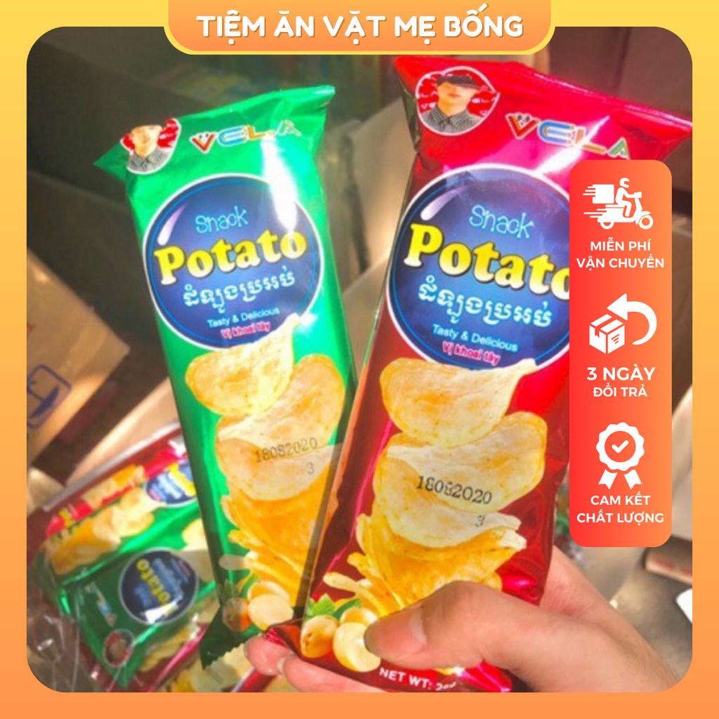 Snack Khoai Tây Lát Potato Gói 30G Giòn Thơm Cực Ngon Tiệm Ăn Vặt Mẹ Bống