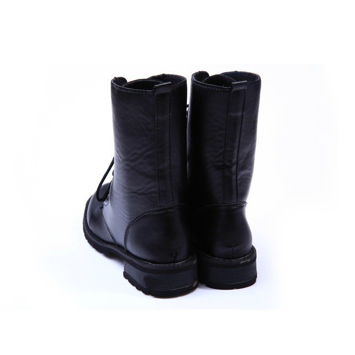 [SÀNH ĐIỆU] Giày boot unisex nam nữ combat da trơn S061 buộc dây, ống cao, cá tính, phong cách lính | BigBuy360 - bigbuy360.vn