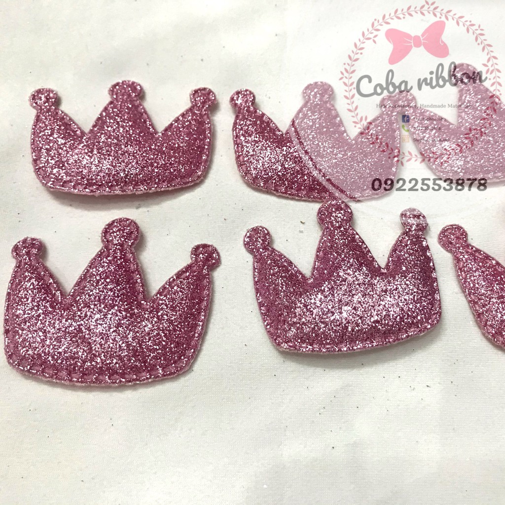 2 cái - Vương miện lớn nhũ kim tuyến lấp lánh cỡ 5cm