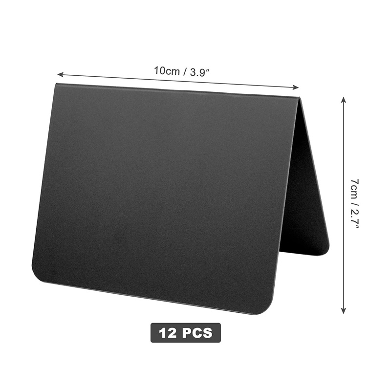 Set 12 Bảng Đen Mini 4X3Inch Viết Phấn Dùng Ghi Chú Thức Ăn Cho Bữa Tiệc Buffet/Bàn Viết