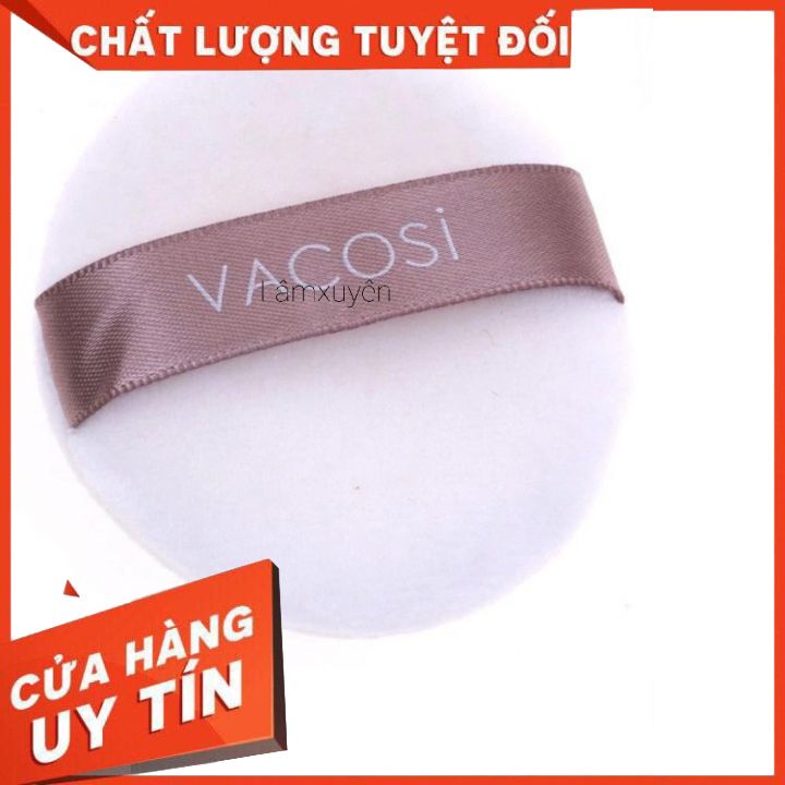 VACOSI SMALL WHITE ROUND PUFF BP19 _ bông phấn cotton khô tròn nhỏ  FREESHIP   bông phấn mềm mịn dễ tán đều màu phấn