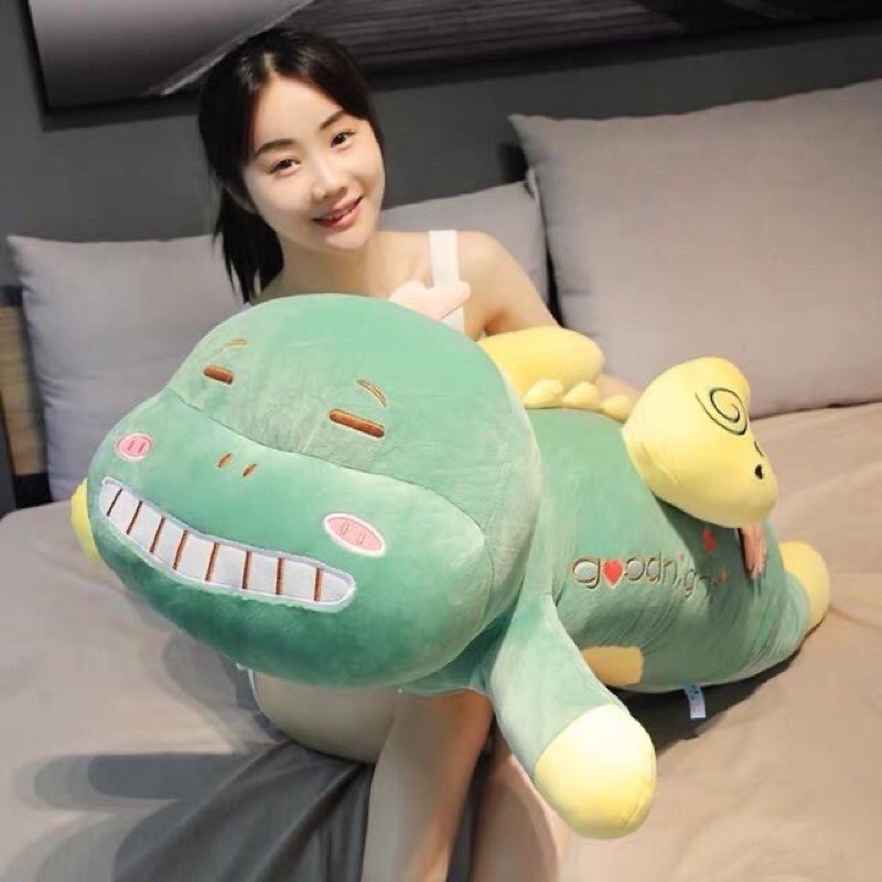 Gối Ôm Gấu Bông Cho Bé Khủng Long Smile 130cm Siêu To Khổng Lồ