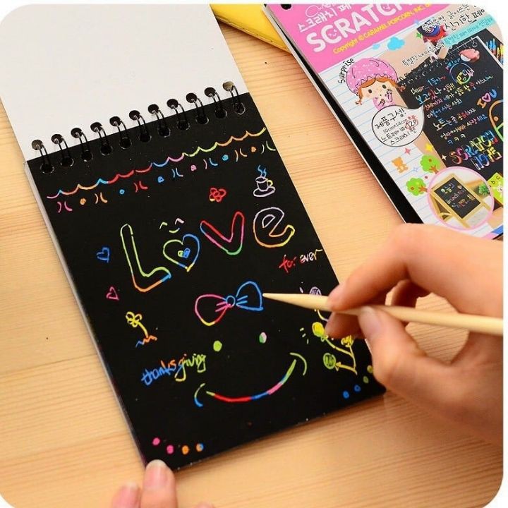 Sổ Note Thần Kỳ Sổ Ma Thuật Scratch Paper Note Cho Bé Thỏa Sức Sáng Tạo Khám Phá Vẽ Lên Điều Kỳ Diệu