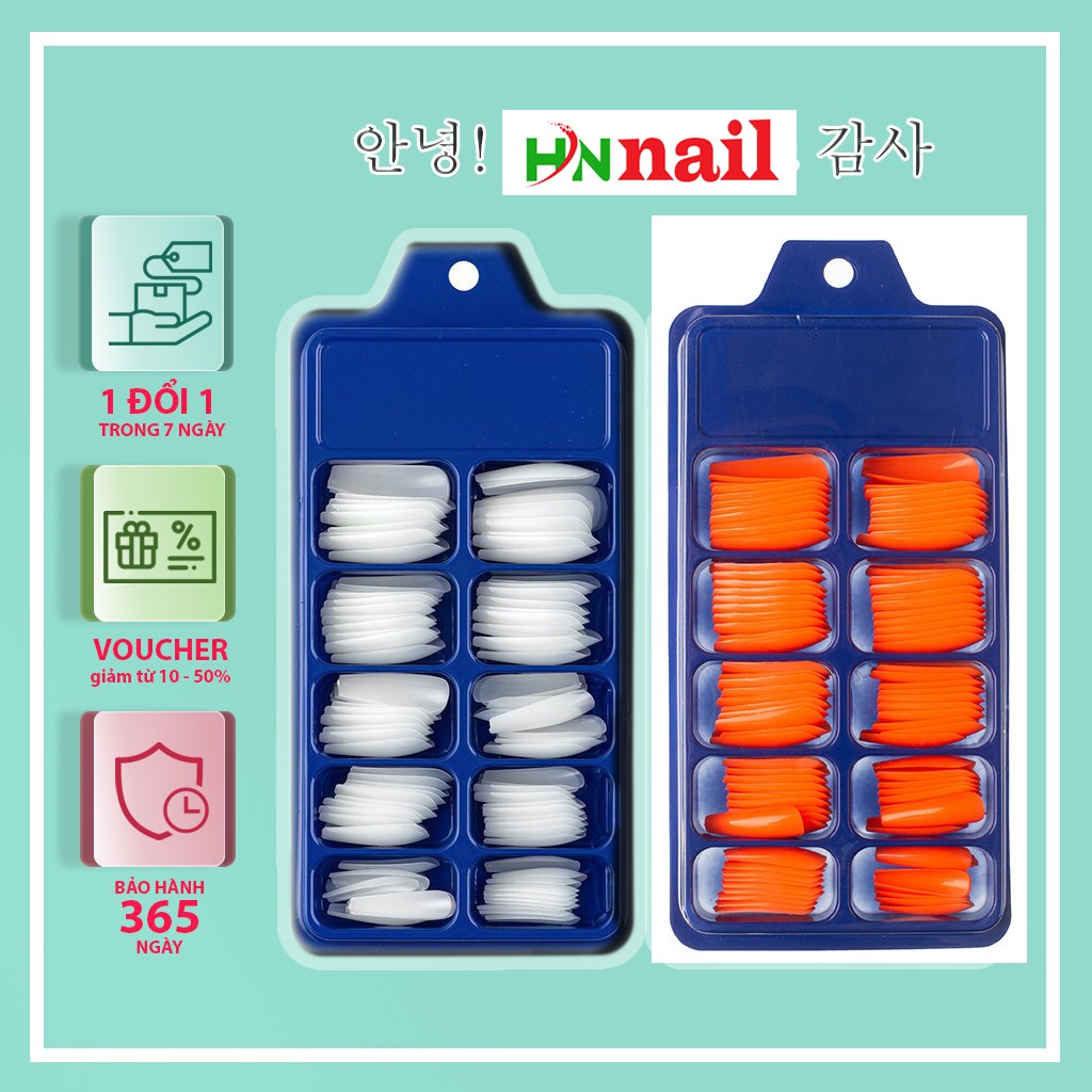Hộp gồm 100 chiếc móng úp Form Thang đủ size  trang trí móng làm nail mi spa shop Hoangnam