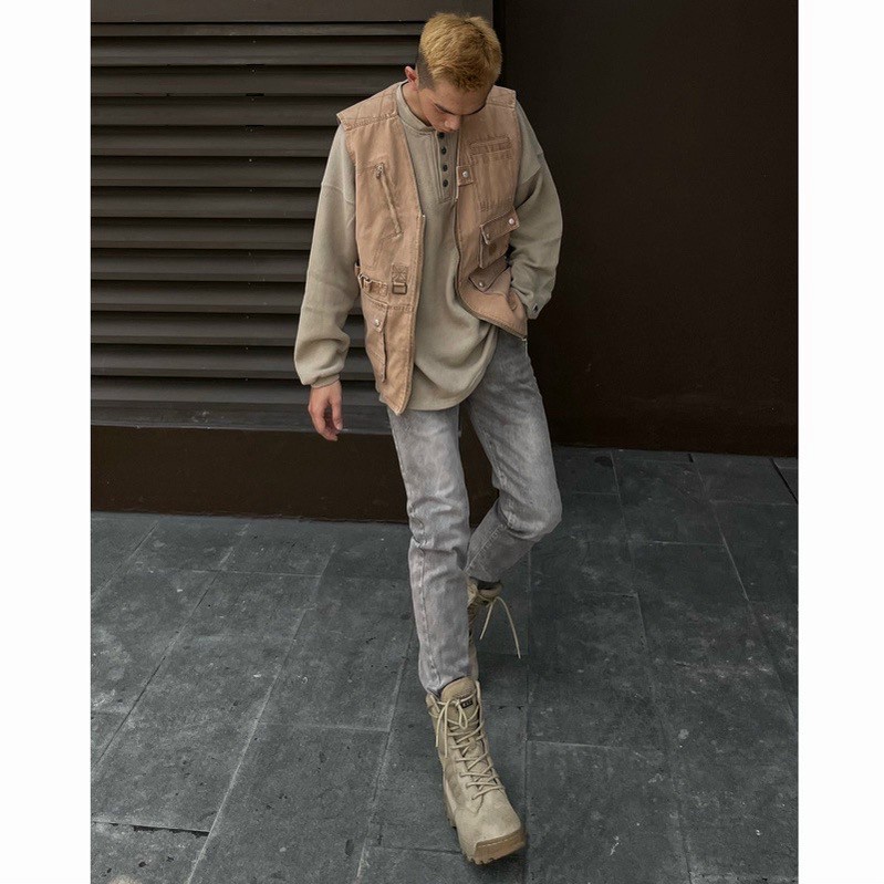 Quần Jean Nam Xám Khói Chất Bò dày co giãn không ra màu Dáng Ôm Vừa