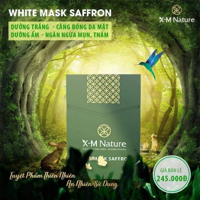 Mặt nạ cấy trắng da mặt XM Nature White Mask Saffron (Hàng chính hãng)