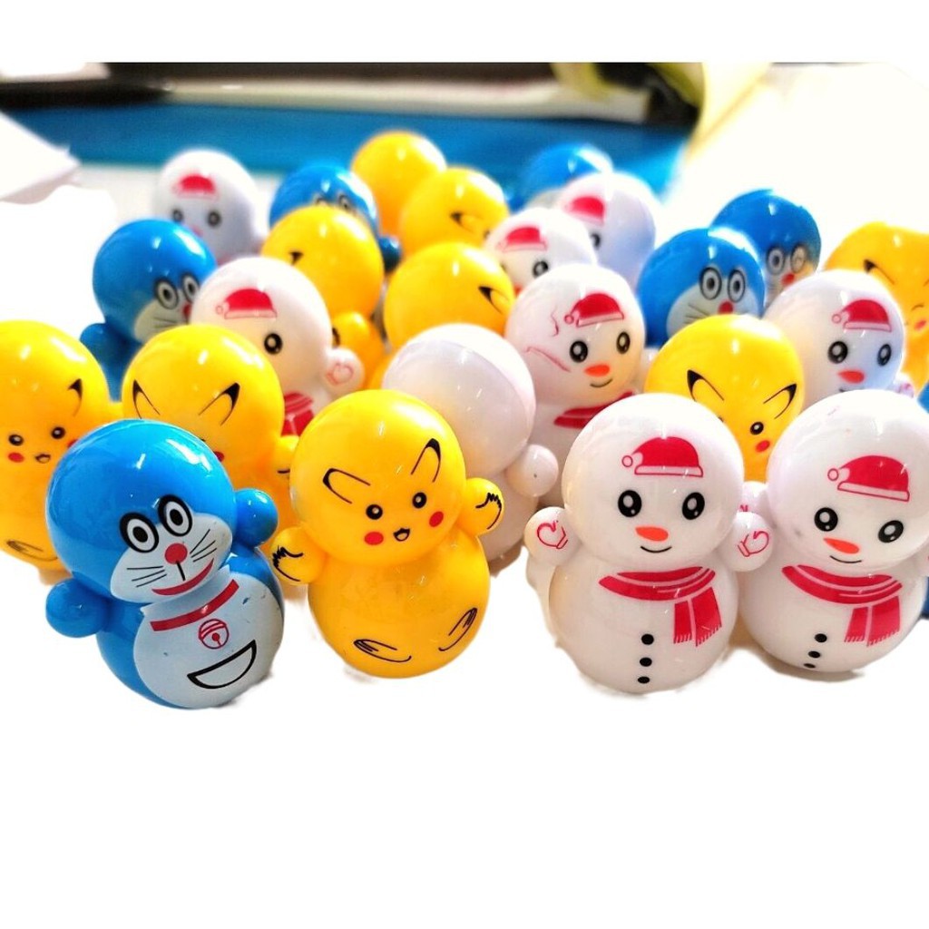 Combo 4 Lật đật mini doraemon, pikachu, squid game, phi hành gia  Siêu Dễ Thương Cho Bé Vui Chơi Phát Triển - Selenshop