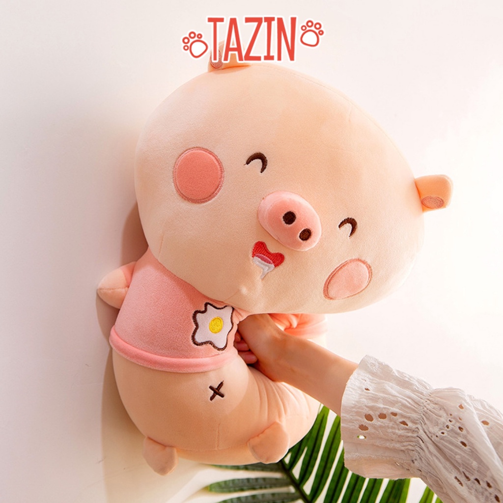 Gấu bông heo trứng nhỏ cute, heo hồng áo trứng nhỏ mũm mĩm cao cấp TAZIN