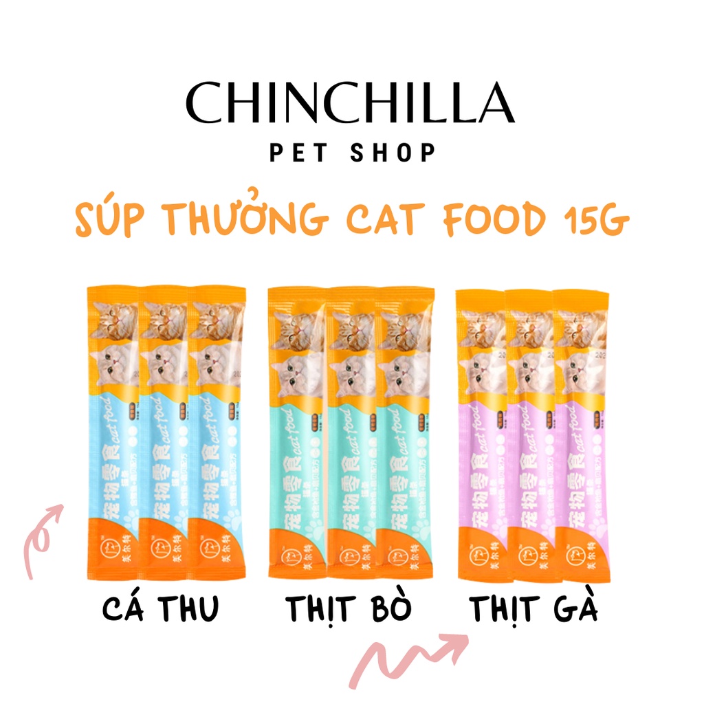 Súp thưởng cho mèo Cat Food 15g/thanh - bù nước, hỗ trợ tiêu hóa tốt