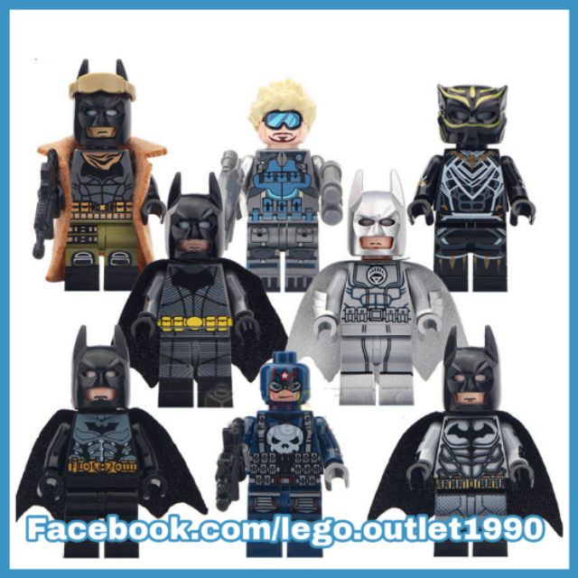 Xếp hình Tony Stark - Black Panther&lt;br&gt;- Batman - Akham - Punisher Siêu anh hùng Lego Minifigures Lele D011 018