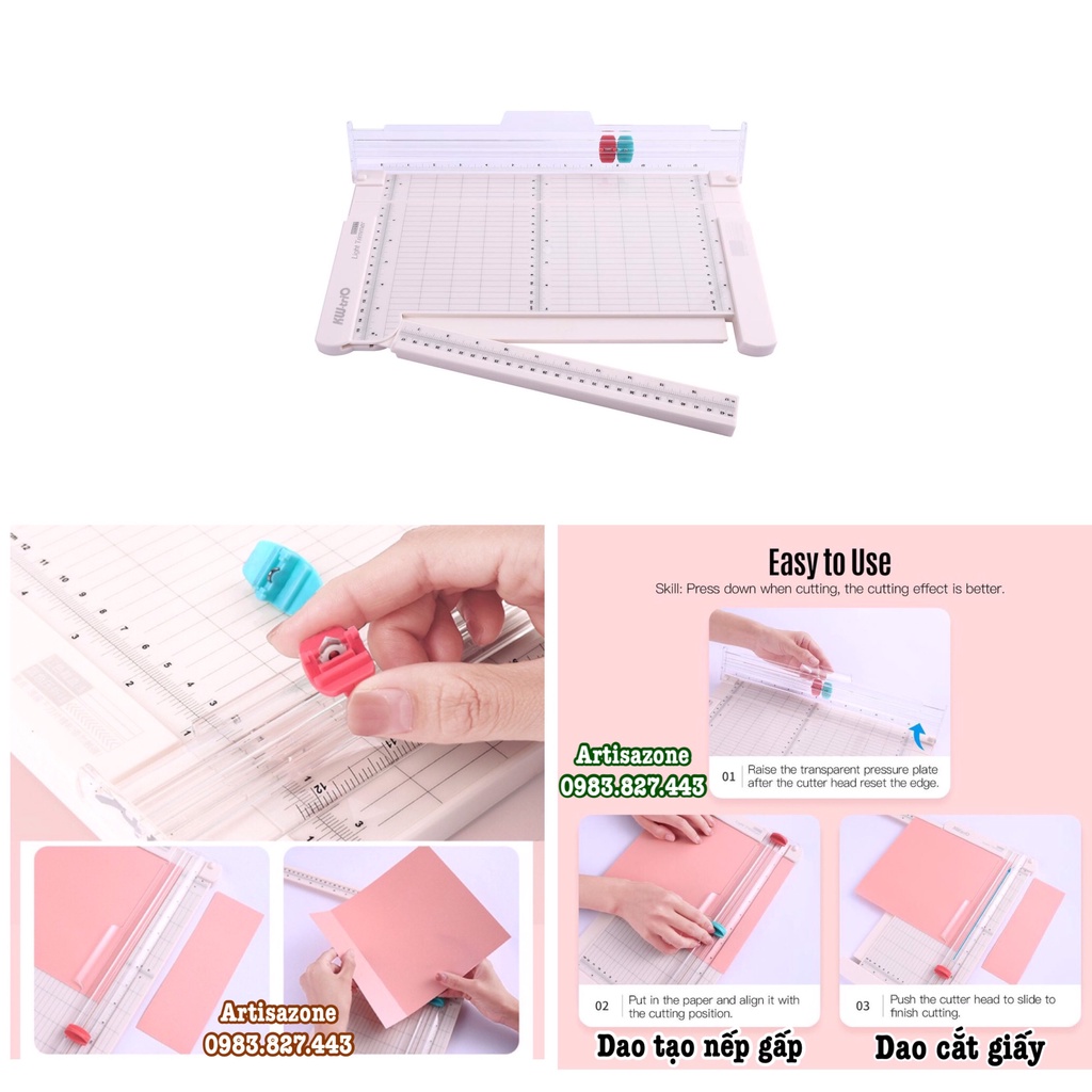 Bàn trượt cắt giấy 02 chức năng: Cắt giấy và tạo nếp gấp  - Đọc kỹ mô tả sản phẩm