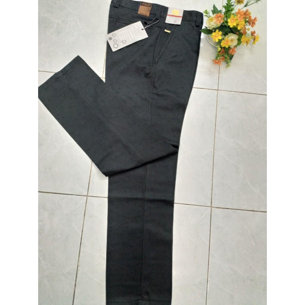 Quần kaki trung niên vải in dấu cộng