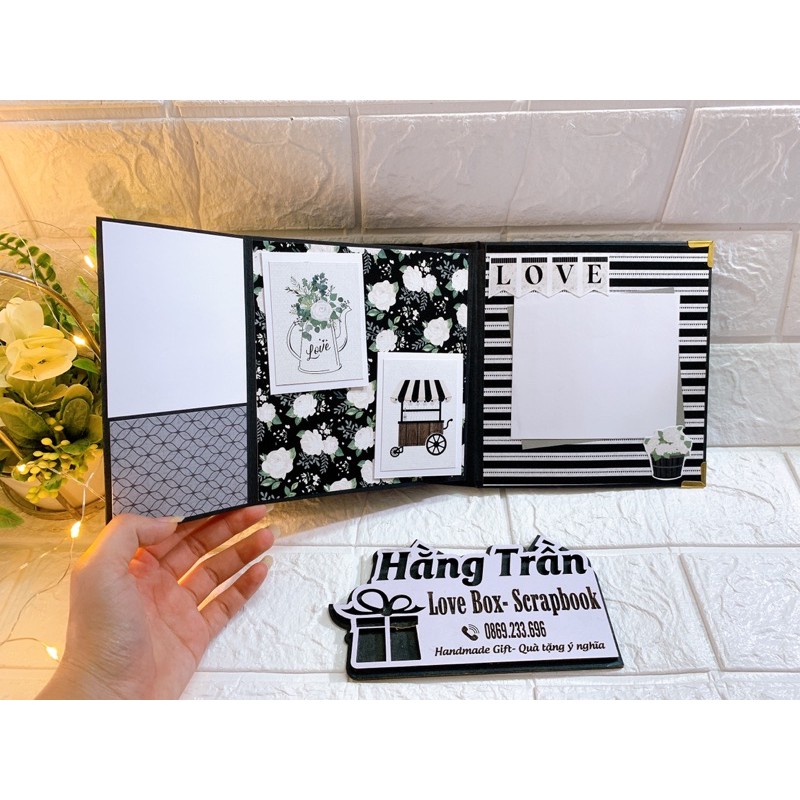 Album ảnh handmade 15x16x3,5cm kèm 30 ảnh, chủ đề tình yêu