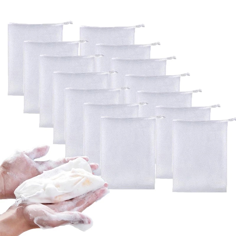 Túi Lưới Xốp Hai Lớp Bong Bóng Làm Sạch Da Mặt/Xà Phòng Dạng Treo