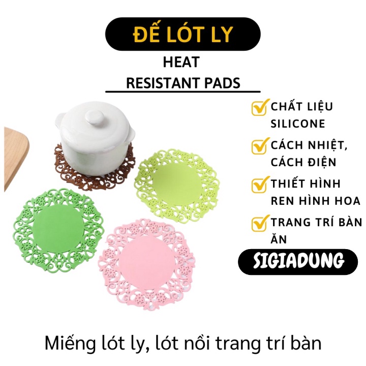 [SGD] Đế Lót Ly - Miếng Lót Nồi, Chén Bát Dĩa Silicone Họa Tiết Hình Hoa Cách Nhiệt  1029