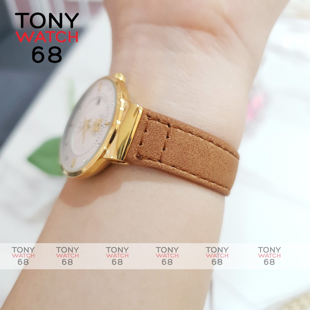Đồng hồ cặp đôi nam nữ SL kim rốn dây da đen mặt siêu mỏng độc đáo chống nước chính hãng Tony Watch 68 | BigBuy360 - bigbuy360.vn