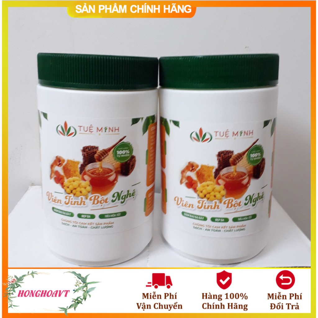 0,5kg Viên Tinh Bột Nghệ Mật Ong Tuệ Minh Hàng Chuẩn Xịn Bao Test (Mẫu Lọ Mới), có giấy VSATTP