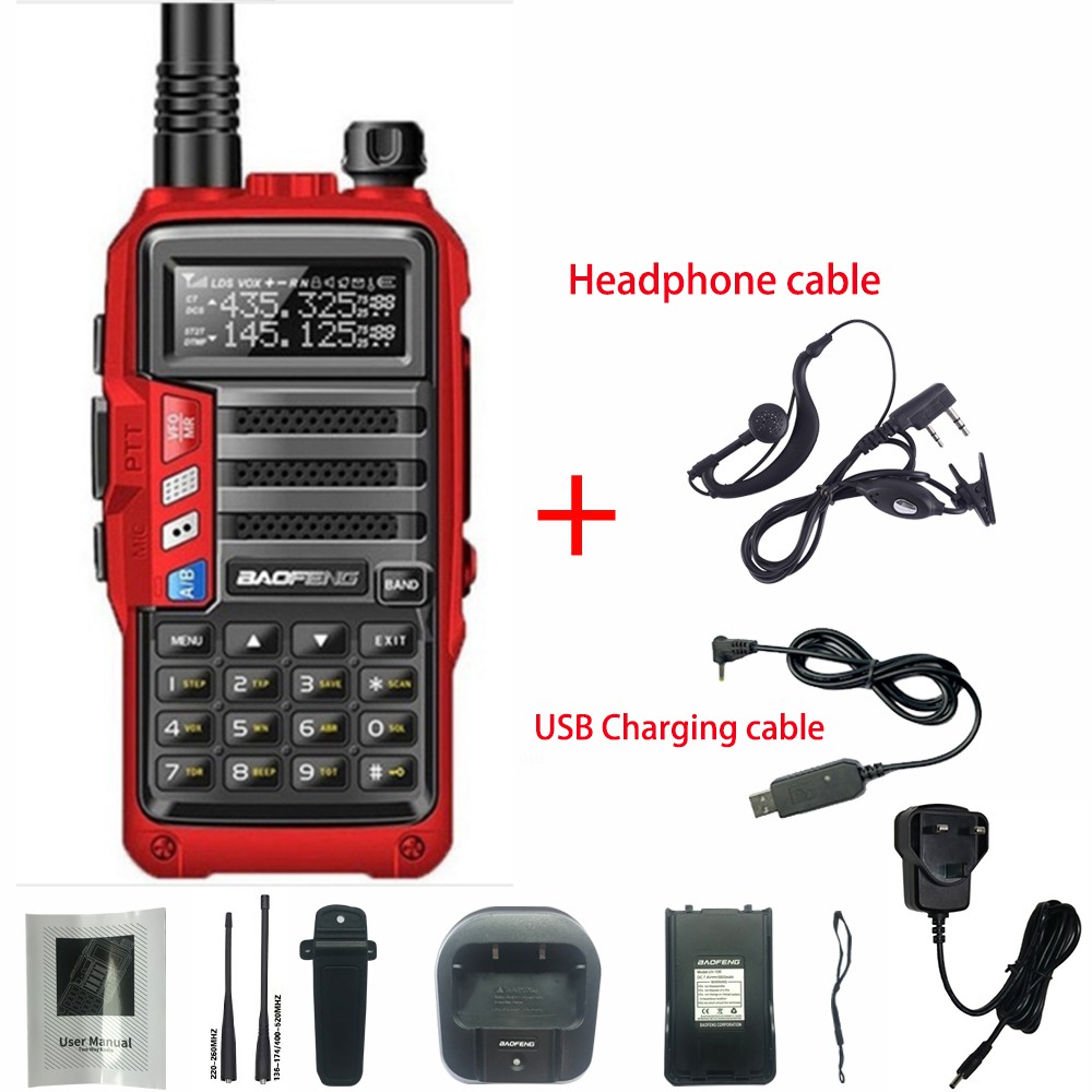 2021 25W được nâng cấp BAOFENG UV-S9 Plus Bộ đàm mạnh mẽ Bộ thu phát sóng vô tuyến CB Đài phát thanh di động tầm xa 60km cho thành phố Hunt Forest