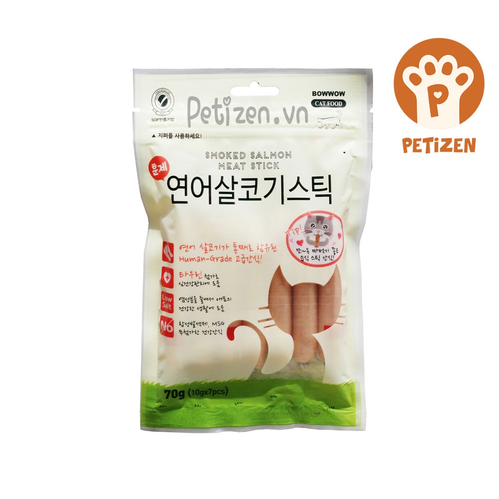 Xúc xích cho Mèo - Cá hồi hun khói Meowow - Petizen