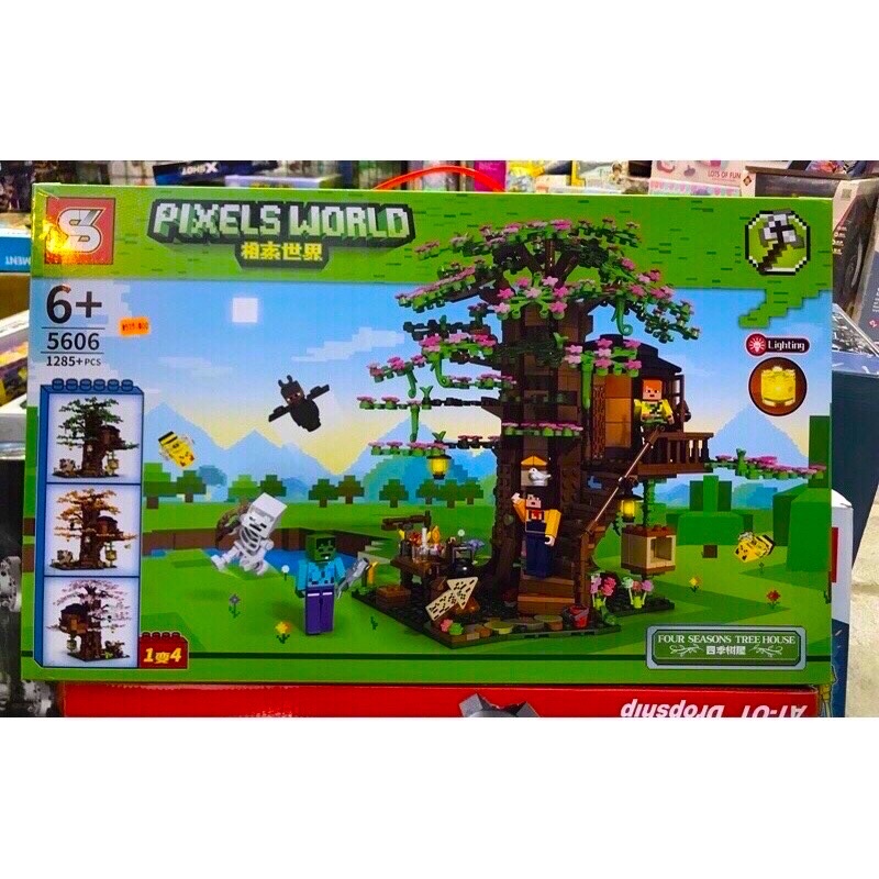 Lắp ráp mô hình minecraft - SY 5606 ( Xếp Hình Minecraft Ngôi Nhà Trên Cây 1285 Mảnh )