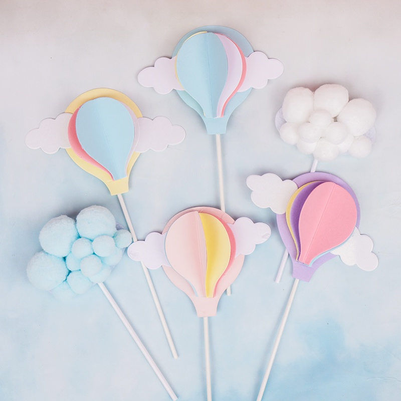 Topper Cắm Trang Trí Bánh Kem Hình Đám Mây Và Cầu Vồng