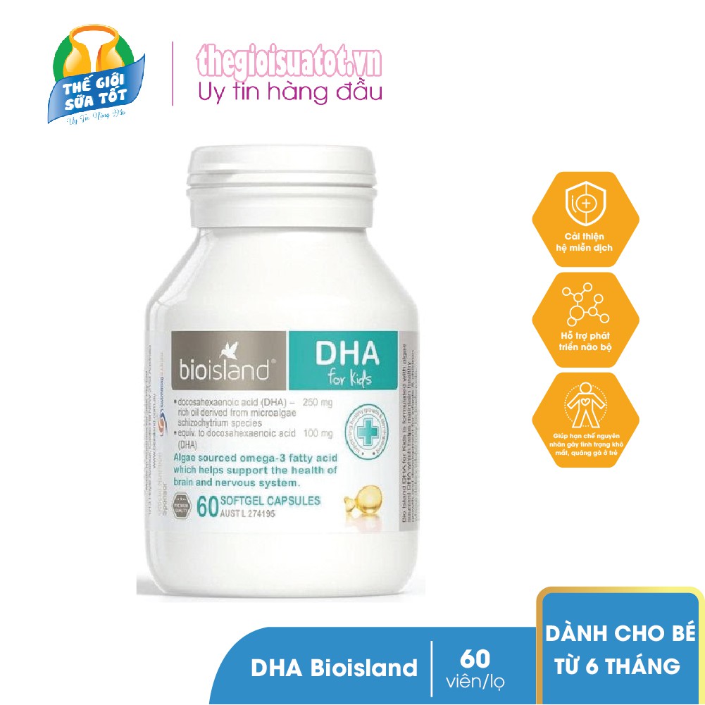 Viên bổ sung DHA Bioisland cho bé Úc 60 viên