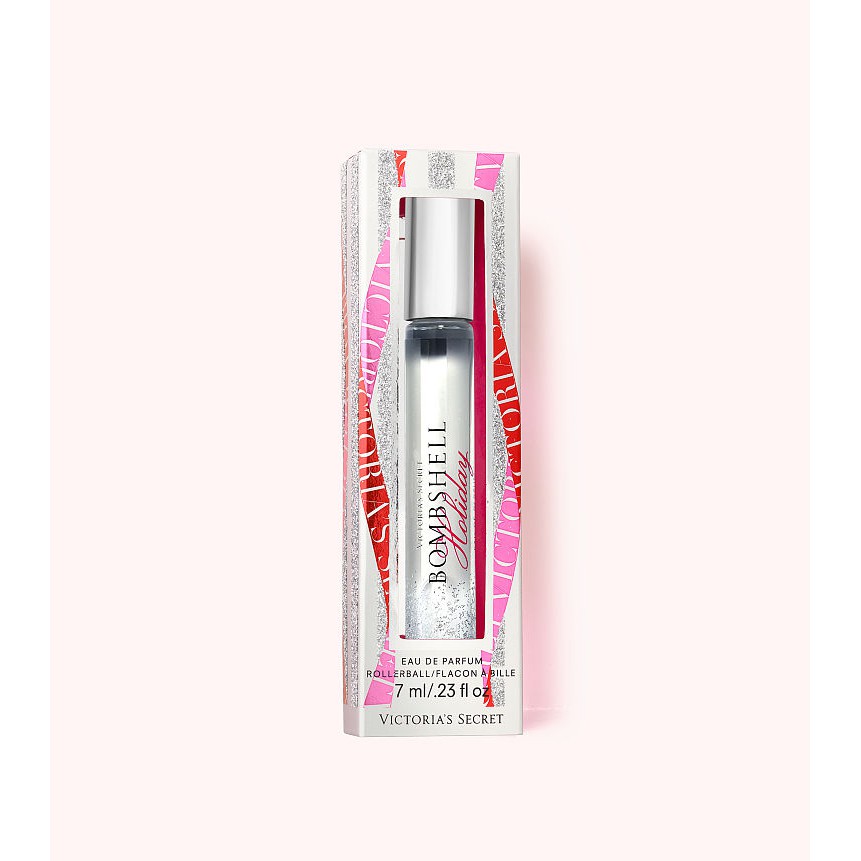 Nước hoa mini dạng lăn Bombshell Holiday hương lựu đá và hoa lài nở vào mùa đông -Victoria's Secret Mỹ