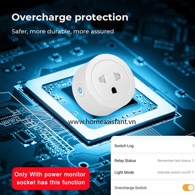 Ổ Cắm Wifi Zigbee Tuya Đo Công Suất Tiêu Thụ 20A OC06