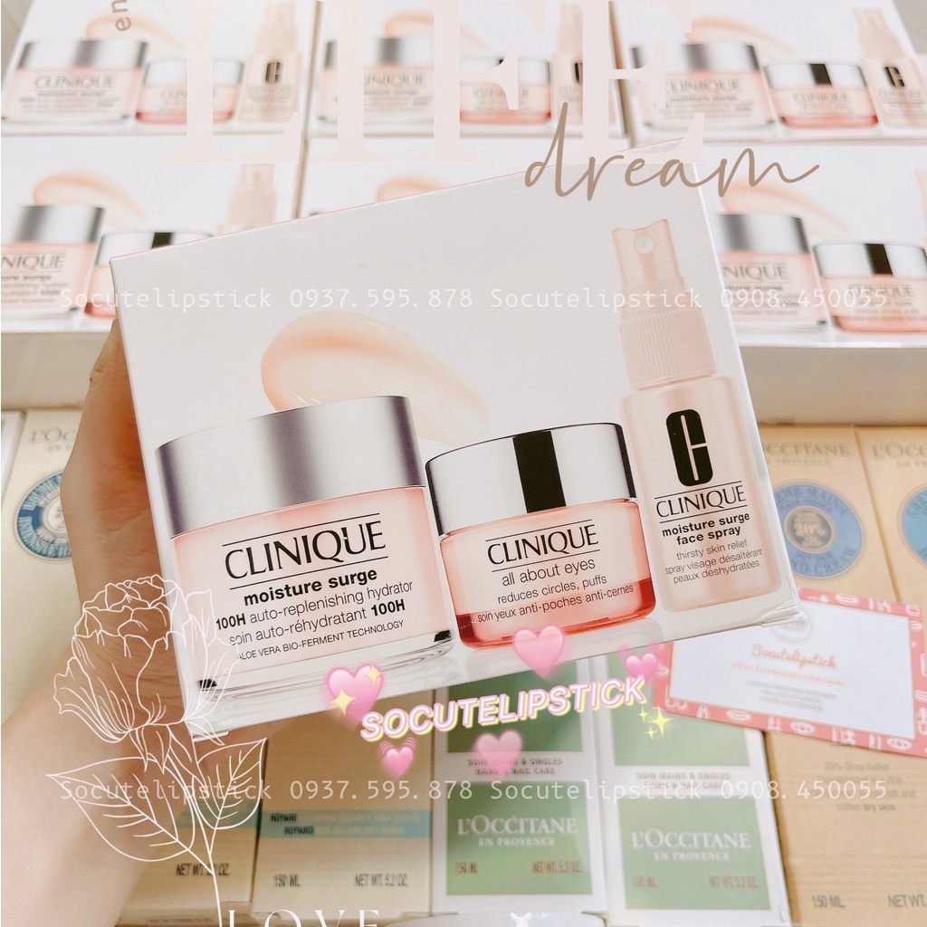 Set Kem Dưỡng Ẩm Clinique Moisture Surge 100- Hour (125ML + 15ML + 30ML)