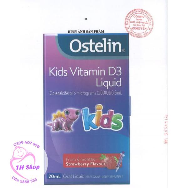 Vitamin D3 Ostelin Liquid 20ml Dạng Nước Cho bé Từ 6M+ Mẫu Mới