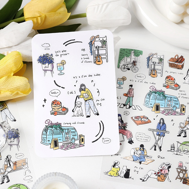 1 Tờ Sticker Dán Phong Cảnh Độc Đáo