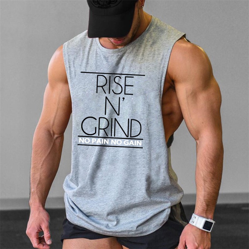 Áo ba lỗ dạng tank top mặc tập gym cho nam chất liệu cotton