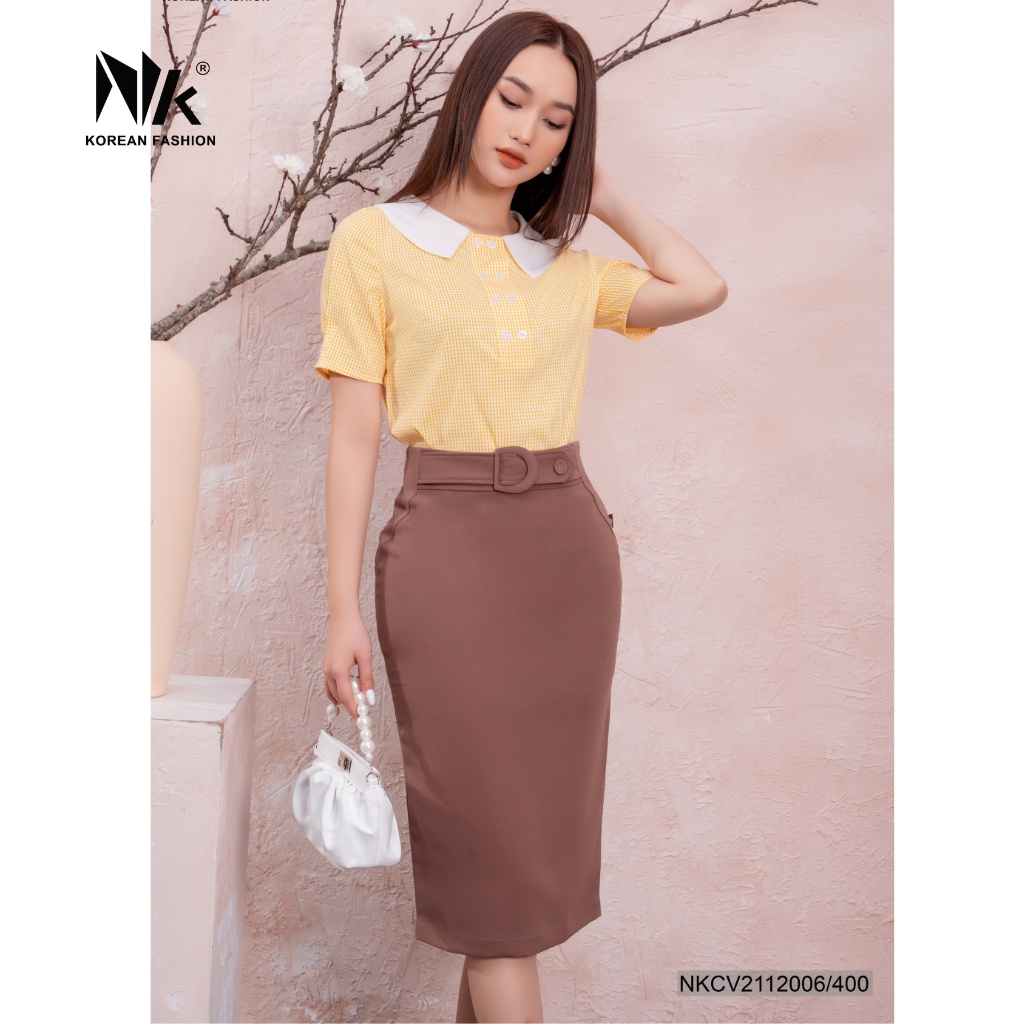 Chân Váy Bút Chì Công Sở NK Fashion Thiết Kế Đai Chữ D Dáng Dài Sang Trọng, Chất Liệu Vải Co Giãn Và Mềm Mịn NKCV2112006