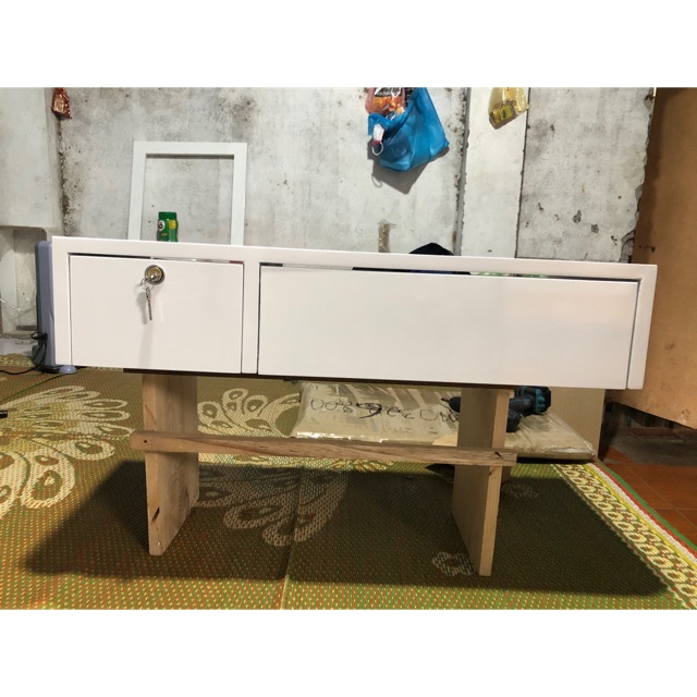 ✅ Bàn trang điểm treo tường đẹp 70cm có 2 ngăn kéo & khoá tủ BTD-2559 | BigBuy360 - bigbuy360.vn