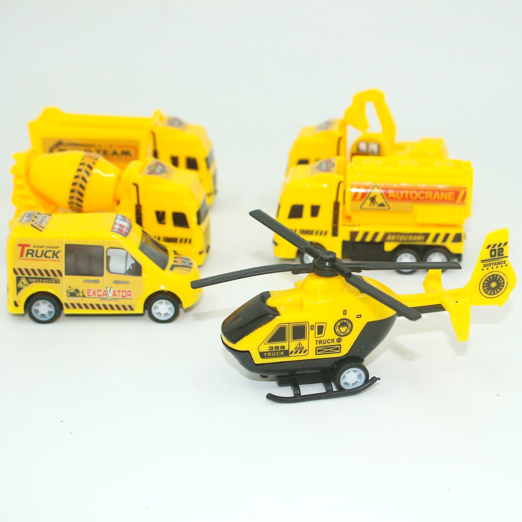 Combo 6 xe xây dựng xe cứu hỏa đồ chơi cho bé BAPKIDS