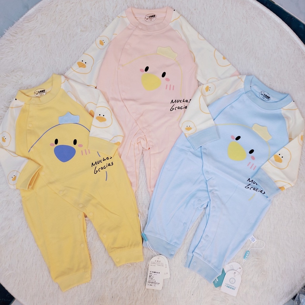 224 Body quảng châu cài lệch vải cotton dày vừa thu đông cho bé trai/ bé gái (6-10kg)