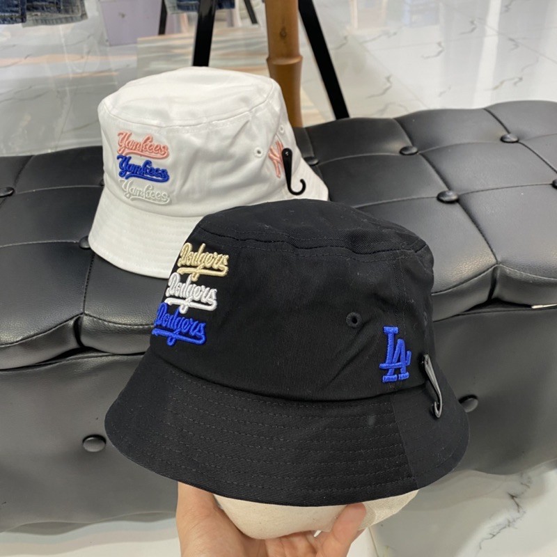 | Ảnh Thật | Mũ Bucket  M L B Dodgers Trắng Đen