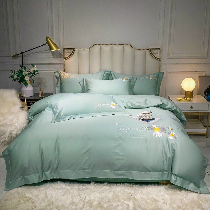 Set chăn ga Cotton 40s Cúc hoạ mi đủ màu