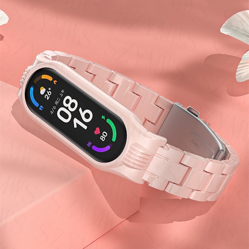 Dây Đeo Thay Thế Chất Liệu Nhựa Màu Trơn Cho Xiaomi Mi Band 6 5 4 3 5 6