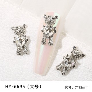 charm gấu trang trí móng tay