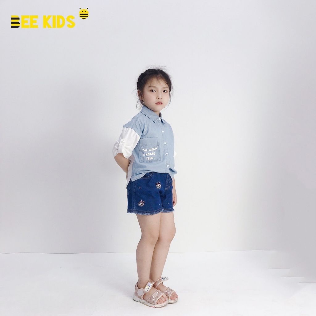 Áo Bò Bee Kids Dáng Thụng Phối Thô Đũi Tay Cho Bé Gái (2 - 12 tuổi) 7AJ01605CT