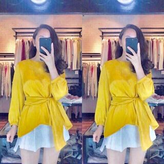 Áo lụa thắt dây eo đẹp